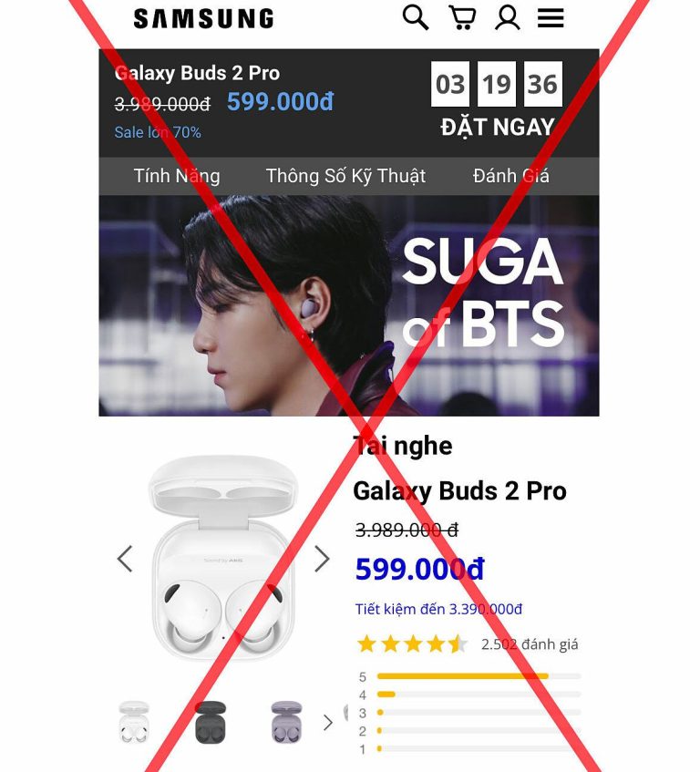 Quảng cáo mạo danh ‘tai nghe hạ giá 70%’ tràn ngập Facebook
