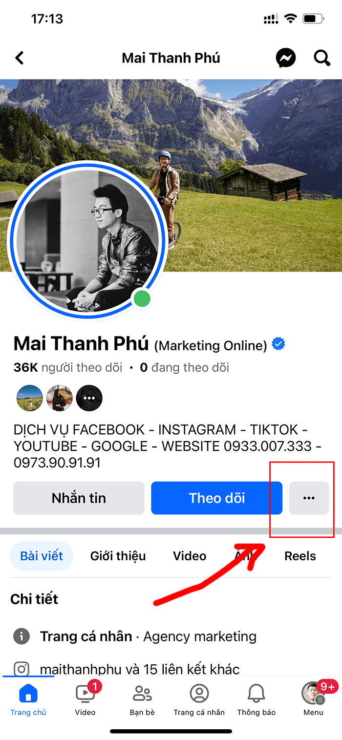 Cách lấy link Facebook người khác