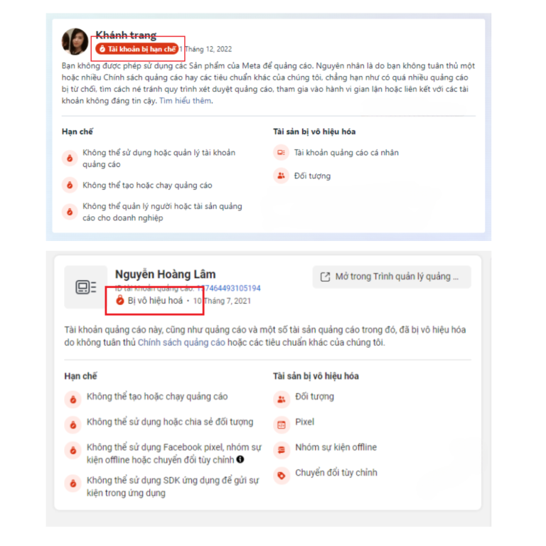 Khôi phục tài khoản quảng cáo Facebook bị vô hiệu hóa