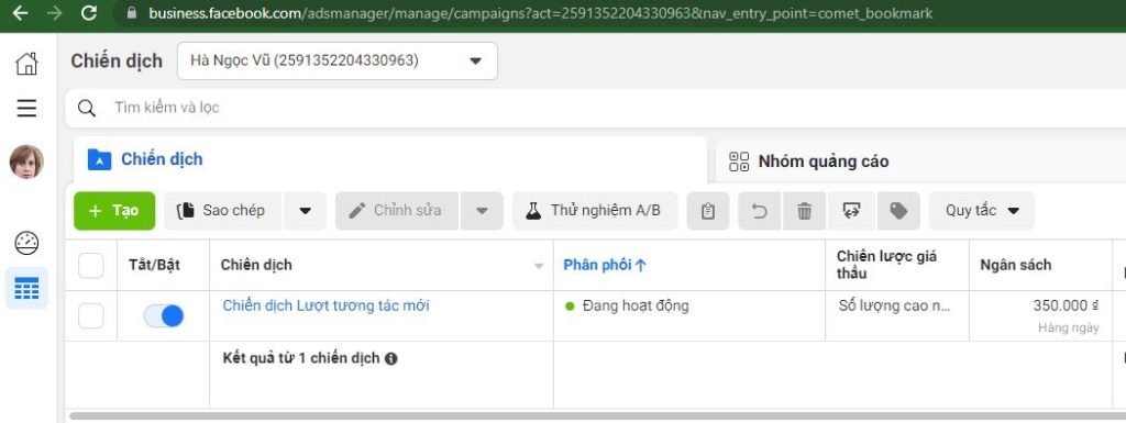 1 tài khoản quảng cáo Facebook chạy được mấy page?